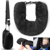 UUMIR Cổ Nhồi Bông Fuzz Siêu Mềm Gối Du Lịch Di Động Lấp Lánh, Túi Bảo Quản Chống Thấm 5