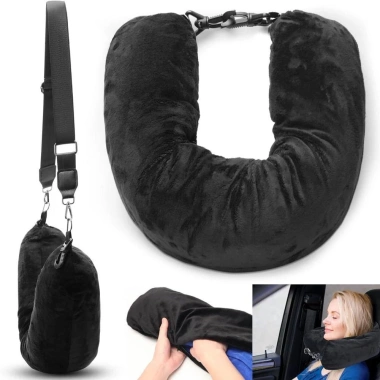 UUMIR Cổ Nhồi Bông Fuzz Siêu Mềm Gối Du Lịch Di Động Lấp Lánh, Túi Bảo Quản Chống Thấm 5