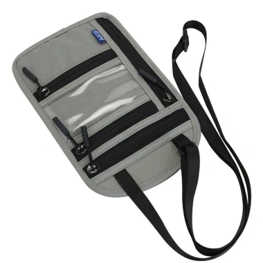 UUMIR Túi đựng hộ chiếu chặn RFID, dây đeo cổ điều chỉnh, đỡ thẻ nylon, chống trộm, chống thấm nước đa chức năng nam nữ 9