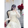 V5.254 Váy ren kem xòe dài tay tơ nữ tính - Dolce Viva Collection - Công sở 448k 5