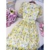V5.701 Váy hoa nhí vàng dáng xòe dập ly nữ tính - Dolce Viva Colection - Đầm công sở voan 510k 4