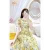 V5.701 Váy hoa nhí vàng dáng xòe dập ly nữ tính - Dolce Viva Colection - Đầm công sở voan 510k 8