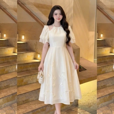 V61 Váy Tay Định Cườm Xoè Công Chúa Dự Tiệc – Đầm Cưới Cô Dâu 380k
