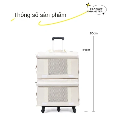 Va li xe đẩy 2 tầng cho thú cưng - Ba lô xách tay cho mèo & chó, giảm giá 20% chỉ 451.200₫ 8