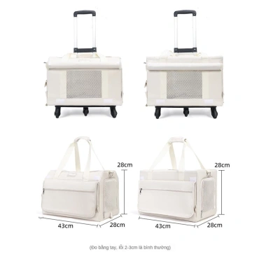 Va li xe đẩy 2 tầng cho thú cưng - Ba lô xách tay cho mèo & chó, giảm giá 20% chỉ 451.200₫ 9