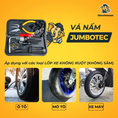Vá Nấm Jumbotec không ruột + túi da - Vá lốp ô tô, xe máy, 545.000đ 3