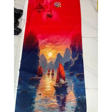 Vải Áo Dài 3D Phong Cảnh Vịnh Hạ Long Chưa May - Giảm 20% còn 250k 2