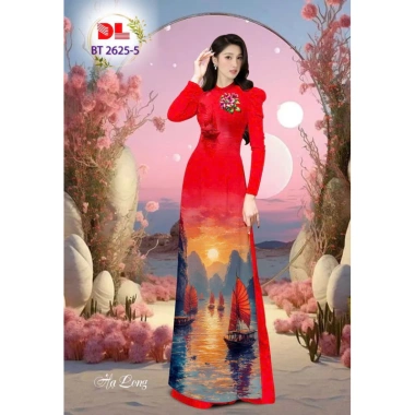 Vải Áo Dài 3D Phong Cảnh Vịnh Hạ Long Chưa May - Giảm 20% còn 250k 3