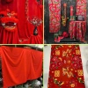 Vải con công đa năng: phông nền, rèm Noel, vải lụa đỏ, nhung đỏ, trải bàn - Nhiều kích thước K1, giá chỉ 60.000₫ (giá gốc 78.000₫)