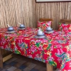 Vải con công đa năng: phông nền, rèm Noel, vải lụa đỏ, nhung đỏ, trải bàn - Nhiều kích thước K1, giá chỉ 60.000₫ (giá gốc 78.000₫) 2