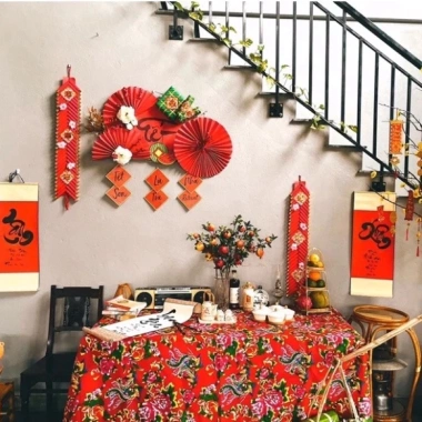Vải Con Công Decor Tết 2.026 – Phông chụp ảnh, Background Tết, 39.000đ TiTi Decor