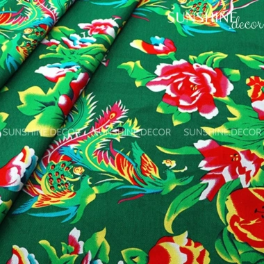 Vải Con Công Đỏ Xanh Trang Trí Tết, Trung Thu - Phong Cách Truyền Thống, Giá 67.500₫