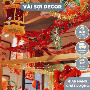 Vải Con Công Triện Đỏ Vintage - Trải Bàn và Decor Phông Nền Chụp Ảnh Tết Ưu Đãi 44.500₫ 2