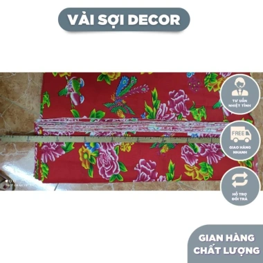 Vải Con Công Triện Đỏ Vintage - Trải Bàn và Decor Phông Nền Chụp Ảnh Tết Ưu Đãi 44.500₫ 6