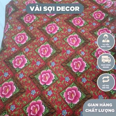 Vải Con Công Triện Đỏ Vintage - Trải Bàn và Decor Phông Nền Chụp Ảnh Tết Ưu Đãi 44.500₫ 9