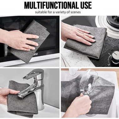 Vải Lau Microfiber Dày 40x50cm - 5 chiếc, Tái sử dụng, Không vết Streak, 11.686₫