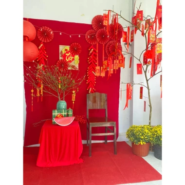 Vải Lụa Đỏ 1m6 - Phông nền & Trải bàn Trang trí Trung Thu, Tết, Tiệc cưới - Giá 40.000 VNĐ