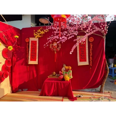 Vải Lụa Đỏ 1m6 - Phông nền & Trải bàn Trang trí Trung Thu, Tết, Tiệc cưới - Giá 40.000 VNĐ 6