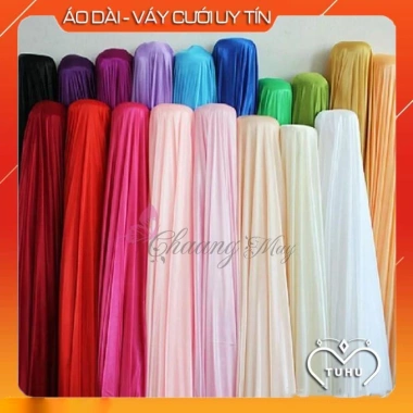 Vải lụa Mỹ VAD02 - mềm mịn, dày dặn, cho quần áo dài, yếm, váy đầm cách tân truyền thống, chỉ 60.000₫