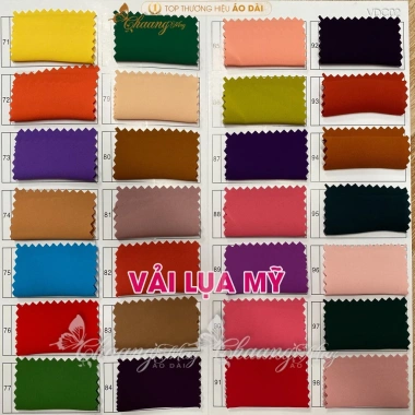 Vải lụa Mỹ VAD02 - mềm mịn, dày dặn, cho quần áo dài, yếm, váy đầm cách tân truyền thống, chỉ 60.000₫