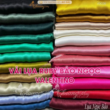 Vải lụa Ruby Bảo Ngọc Valentino - mềm mịn, dày dặn, thích hợp quần áo dài, yếm, váy đầm cách tân - 160.000₫