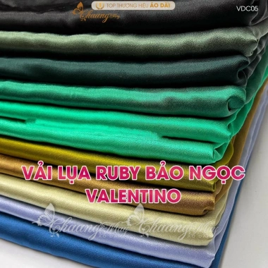 Vải lụa Ruby Bảo Ngọc Valentino - mềm mịn, dày dặn, thích hợp quần áo dài, yếm, váy đầm cách tân - 160.000₫