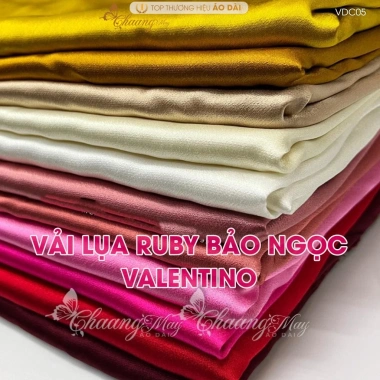 Vải lụa Ruby Bảo Ngọc Valentino - mềm mịn, dày dặn, thích hợp quần áo dài, yếm, váy đầm cách tân - 160.000₫