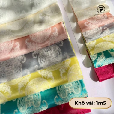 Vải Lụa Thọ Dơi Tân Phước - Lụa In Hoa Văn, May Áo Dài Tết, Đầm & Bà Ba Cao Cấp