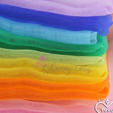 Vải lưới voan may váy, áo dài đa màu xanh đỏ tím vàng trắng - Giá chỉ 42.000₫