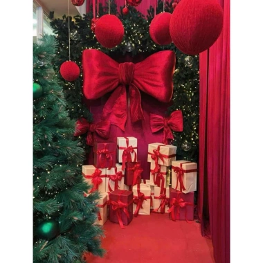 Vải nhung decor phông nền Noel, nơ khổng lồ & vải con công đỏ xanh Tết – 75.000đ