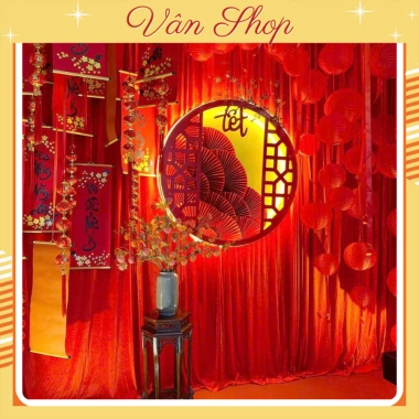 Vải Nhung Đỏ Con Công - Phông Nền Trang Trí Tết Trung Thu Miu Party Ưu Đãi 88.350đ