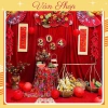 Vải Nhung Đỏ Con Công - Phông Nền Trang Trí Tết Trung Thu Miu Party Ưu Đãi 88.350đ 3