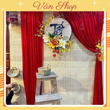 Vải Nhung Đỏ Con Công - Phông Nền Trang Trí Tết Trung Thu Miu Party Ưu Đãi 88.350đ