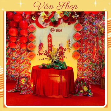 Vải Nhung Đỏ Con Công - Phông Nền Trang Trí Tết Trung Thu Miu Party Ưu Đãi 88.350đ