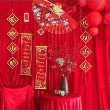 Vải nhung đỏ đa năng 60x100cm - Phông nền, rèm, nơ Noel, châu nhung Trung Thu & Tết - Giá ưu đãi 60.000 VND