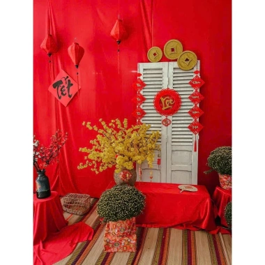 Vải Nhung Đỏ Dày Noel 2.025 - Khăn Trải Bàn, Phông Nền Decor Chụp Ảnh Sự Kiện 2