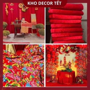 Vải nhung trang trí Tết và Lễ hội khổ 1m x 1.6m, chất mịn đẹp, giá ưu đãi 45.000đ Vải nhung trang trí Tết và Lễ hội khổ 1m x 1.6m, chất mịn đẹp, giá ưu đãi 45.000đ