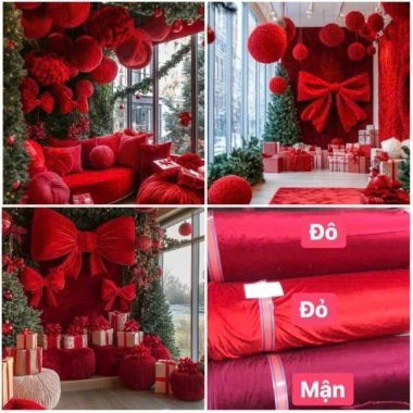 Vải nhung trang trí Tết và Lễ hội khổ 1m x 1.6m, chất mịn đẹp, giá ưu đãi 45.000đ