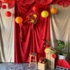 Vải Phông Nền Đỏ Vàng Trang Trí Tết Noel - Giá 69.800 VNĐ, Thêm Phong Cách