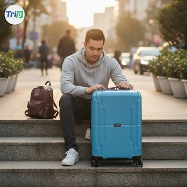 Vali chống bể TRIP PP915 20inch + Túi giày, Thẻ TAG - Xách tay máy bay, Bảo hành 5 năm, Giá 779k
