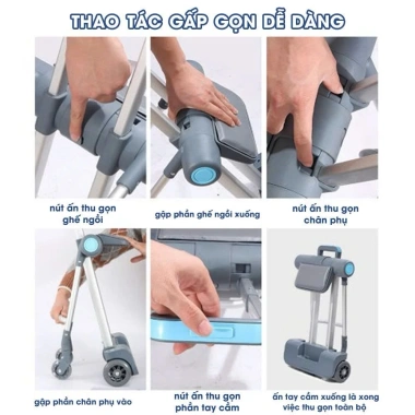 Vali du lịch 20 inch B226 - Xe đẩy kéo cho bé, ngồi tự chơi an toàn, tháo rời tiện lợi, tặng đai