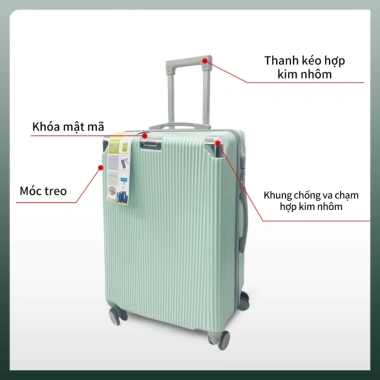 Vali du lịch 20L size 24x20 - Nhựa ABS, bo góc kim loại, giảm còn 329.000₫ 7 Vali du lịch 20L size 24x20 - Nhựa ABS, bo góc kim loại, giảm còn 329.000₫ 7