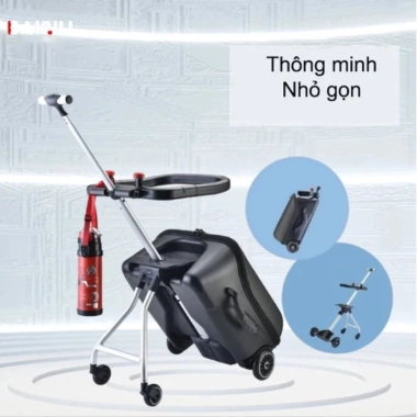 Vali du lịch bé ngồi sân bay, valy xe kéo có ghế khóa, giá ưu đãi 2.25 triệu