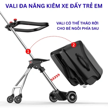 Vali du lịch bé ngồi sân bay, valy xe kéo có ghế khóa, giá ưu đãi 2.25 triệu
