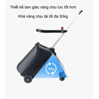 Vali du lịch bé ngồi sân bay, valy xe kéo có ghế khóa, giá ưu đãi 2.25 triệu