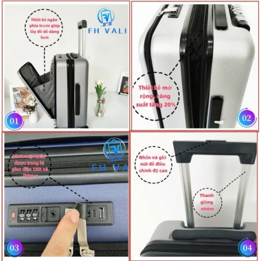 Vali du lịch cao cấp size 20, lên máy bay, ngăn bảo vệ laptop Y101 - 839.000₫ 9