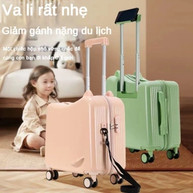 Vali du lịch mini 18 inch bánh xe quay êm lặng, dễ thương cho mọi lứa tuổi, giá ưu đãi 780.000 VND