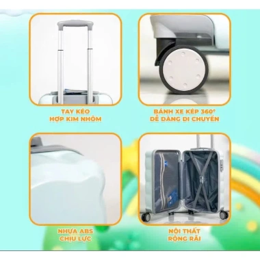 Vali du lịch trẻ em size 18 đa màu sắc, chất liệu chắc chắn bền đẹp, chỉ 496k