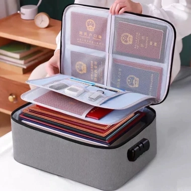 Vali Đựng Tài Liệu 3 Ngăn Khoá Bảo Mật - Túi Hồ Sơ Gia Đình, Giá Ưu Đãi 89.000đ 3