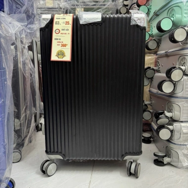 Vali Kéo Du Lịch Ốp Góc Đen Trơn Size 20/24 ABS/PC Kèm Khay Đựng Ly - Giá Ưu Đãi 287k